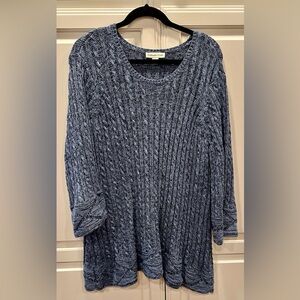 Coldwater Creek Size 1X Tunic Length Sweater in Blue